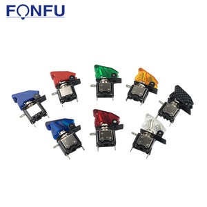 12V 20A Auto Car Boat Truck Illuminated Car Aircraft R/B/G/Y/W Led Toggle Switch Control On/Off With Safety Aircraft Cover Guard