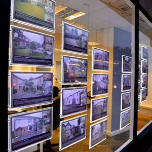 12v real estate display led frame cinematic tracing light box for Real Estate Agent LED Window Display