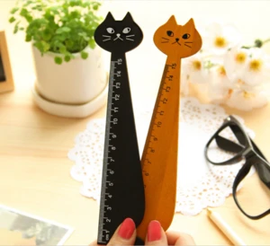 15cm Creative cartoon cat drawing ruler drafting supplies / Lovely wooden ruler Straight Ruler for Student stationery