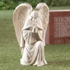 16 inch - White Resin Angel Statue - Religious Garden Statue Remembrance Memorial Guardian Angel
