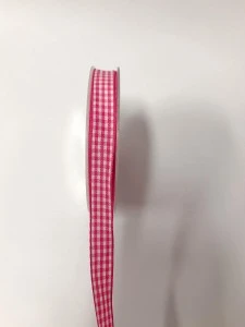 16MM pink tartan plaid wrapping gift ribbon