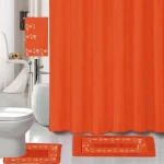 18 Pc Bath Rug Set Embroidery Non-Slip Bathroom Rug Mats and Rug Contour and Shower Curtain and Towels and Rings Hooks and Towel