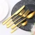 Import 18/0 Stainless Steel Tableware Set Spoon and Fork 5pcs Silverware Flatware Gold Cutlery Set from China