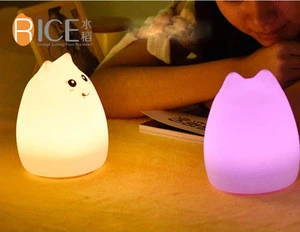 2018 Good Selling Color Changing Cat Silicone Led Night Light