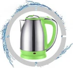 2018 NEW 1.8L Electric Kettle household  appliance, #201 Stainless Steel with plating handle & green color plastic parts