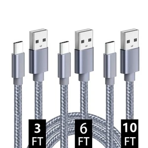 2018 NEW Fast Charging USB 3.1 Type C Cable, USB C Cable 10FT 6FT 3FT Nylon Braided Power Cable for for Samsung Galaxy S9 Note 8