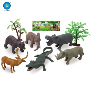 2020 Amazon Toys Gifts  6pcs set high quality plastic small wild jungle animal for Kids
