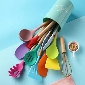 2020 New Arrivals Kitchen Gadgets BPA Free Set of 12 PCS Silicone Kitchen Utensils with Holder