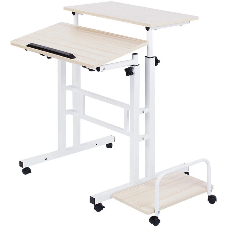 2020 New Standing Double Layer Adjustable Folding Laptop PC Computer Desk Table