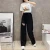 Import 2021 spring and summer new solid color loose high waist ripped wide leg cut out organic cotton womens trousers & pants from China