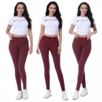 2021 Spring/Summer Fashion Womens High Waist Elastic Curve Plain Lightweight Skinny Skinny Jeans