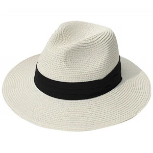 2021 Summer Hot Fashion Foldable Women Panama Straw Hat Wide Brim Roll up Beach Sun Hats