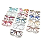 2024 New Owl Large Frame Double Row Diamond Embedding Fashion Anti Blue Light Large Frame Eyeglass Frame 36526