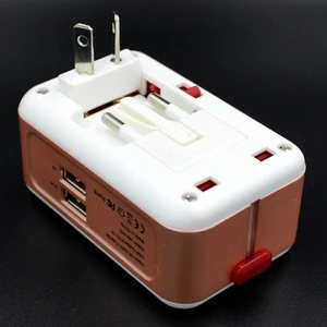2.1A Smart design portable intelligent timing function 2USB universal travel adapter
