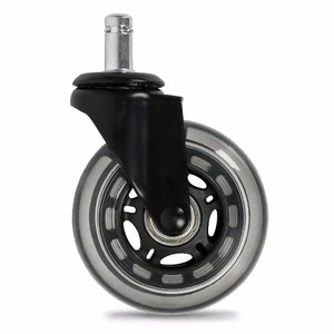 3 Inch PU Office Chair Rollerblade Casters Wheel Heavy Duty Replacement Caster (set of 5)