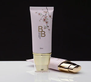 30ml Aluminium Collapsible Cosmetic Makeup Packaging Oval BB Cream Packaging Tube With Lotion Pump