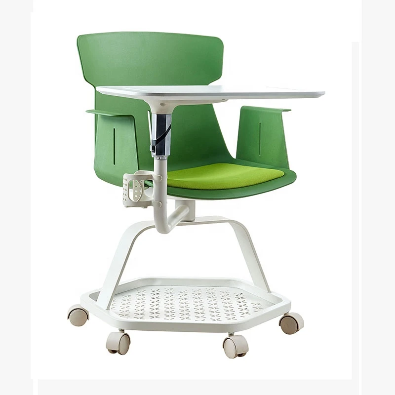 360 Swivel Writing Pad Armrest Wheel Smart Classroom Furniture University Student Training School Chair