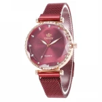 3821 Luxury Rose Gold Women Watches Fashion Diamond Ladies Magnet Steel Mesh