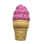 3D Custom ice-cream shaped pen case zipper bag kids gift hand held wallet silicone pencil bag for girls