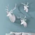 Import 3d small size white deer head wall hanging decoration plastic animal art sculpture craft hunt sculpture-faux taxidermy modern from China