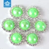 40 Colors Pink AB 15mm ABS half Round Pearl Rhinestone Buttons for DIY