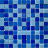 4mm thickness glass crystal mosaics 12x12 inch mix blue colors swimming pool tile