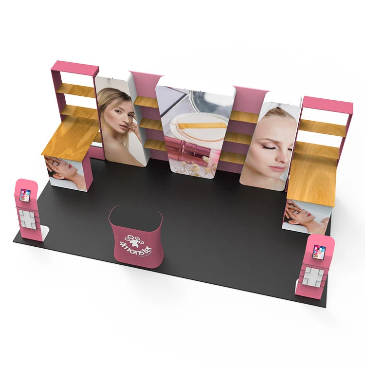 4Monster Portable Aluminum Display System Design Trade Show Booth With Shelf for Exhibition