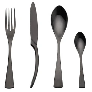 4PCS black  Forks 401 Stainless Steel knife Meat Salad Dinner Fork Metal Cutlery Set