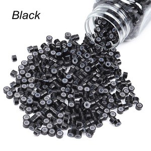 5.0mm Aluminium Micro ring Silicone lined Links Beads tube for Hair Extension Tool