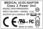 5V 2A AC/DC medical power adapter with CB IEC60601-1