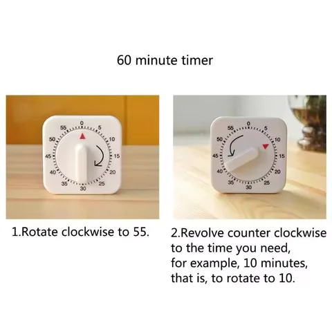 Buy 60 Minutes Manual Timer Mechanical Reminder Alarm Clock Kitchen ...