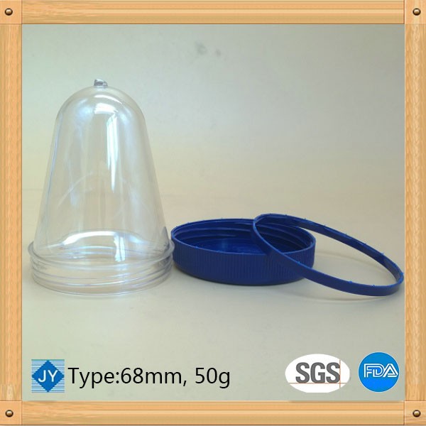 68mm 50g PET jar preform with tamper-evident lid for wide mouth jar, food jars