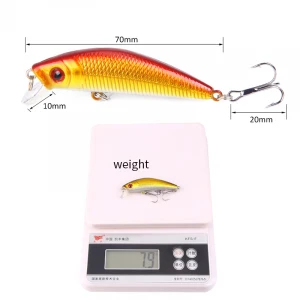 70mm 7.9g Colorful Artificial Fishing Lure Sinking Minnow With High Quality Hooks
