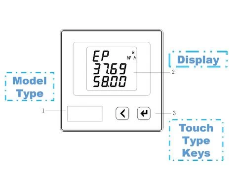 72*72 panel mounted LCD digital display 3 phase current micro ampere meter