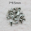 7x9.5mm Silver Cone Spikes Screwback Studs for Dog Collar Punk Rock Leather Craft