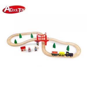 "8" figure wooden toys train track set railway