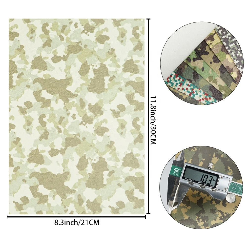 8 pcs/set forest camouflage faux leathers printing synthetic leather sheets for bows and earrings DIY making