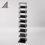 8 Tier Shelf Black Colored Acrylic DVD CD Rack Cabinet For 120pcs