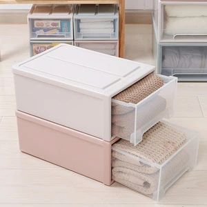 8L fashion stackable transparent drawer organzers plastic storage drawers closet organizer Japan style chest of drawers