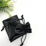 8x10cm Black Deboss Custom Logo Necklace Earrings Jewelry packaging Pu Leather Pouch