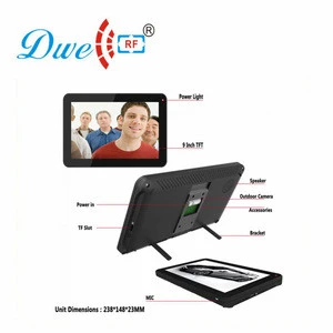 9 Inch Security Ultra-slim touch Screen Color TFT LCD Video Door Phone supports 2GB SD card recording function intercom system