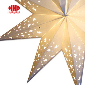 9 Points Paper Crafts Electric Paper Star Lanterns with Mini Stars Cut Out