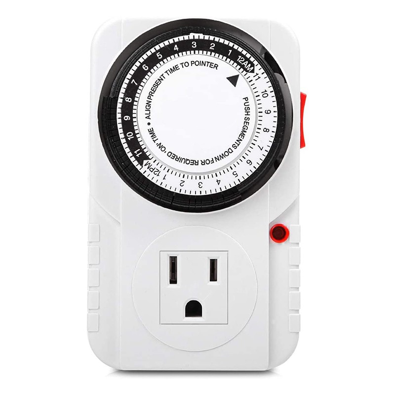 A Accurate Heavy Duty 24 Hour 3-Prong for Lamps Fans Plug-in Mechanical Timer programmable digital minute second timer