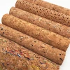 A4 Natural Wood Real Cork Leather Fabric Sheet Stars Camouflage Silver Gold Flecks  For Wallet Bag Crafting