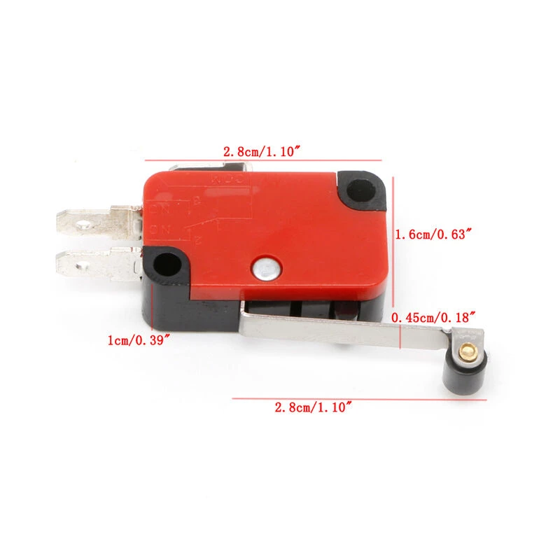 AC 250V 15A V-156-1C25 Long Hinge Roller Lever 1NO 1NC Momentary SPDT Snap Action Micro Limit Mini Switch 3 Pins