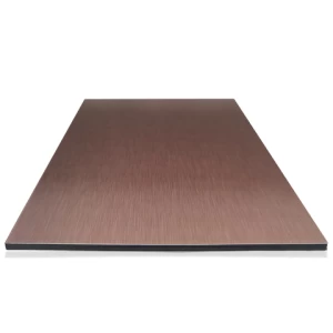 ACP 4mm PVDF Brown Copper Brushed Aluminium Composite Panel For Exterior Cladding