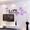 Acrylic 3D Wall Stickers home decor creative decals living roomhome wall sticker flower vine
