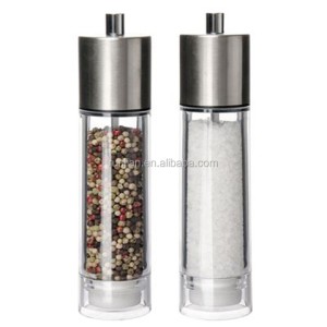 Acrylic Manual salt pepper grinder set/spice mill