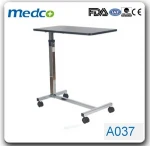 Adjustable Wooden Hospital Over-Bed Spring Mechanism Dining Table