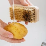 All natural fiber wood vegetable and fruit brush palm sisal cleaning brush